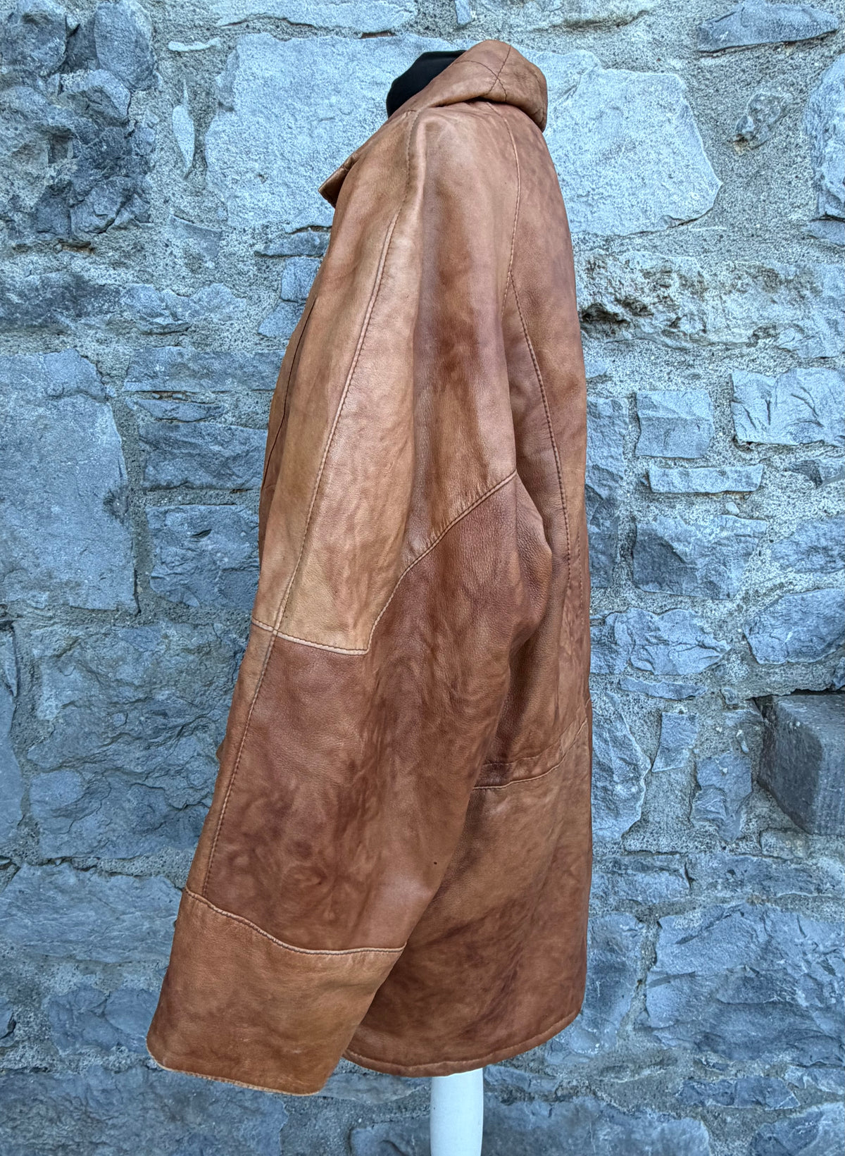 80s brown leather coat Medium