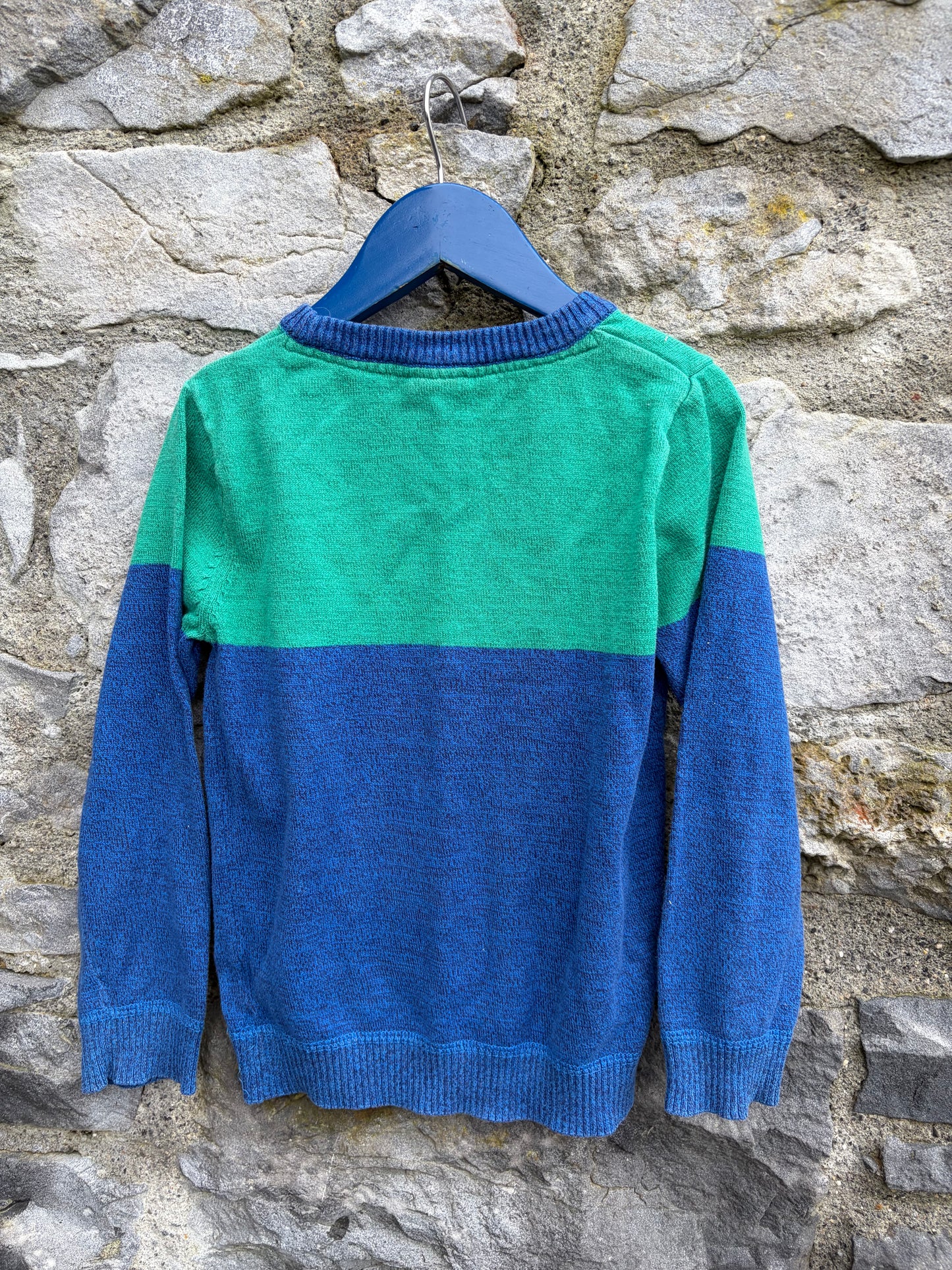 Blue&green jumper  5-6y (110-116cm)