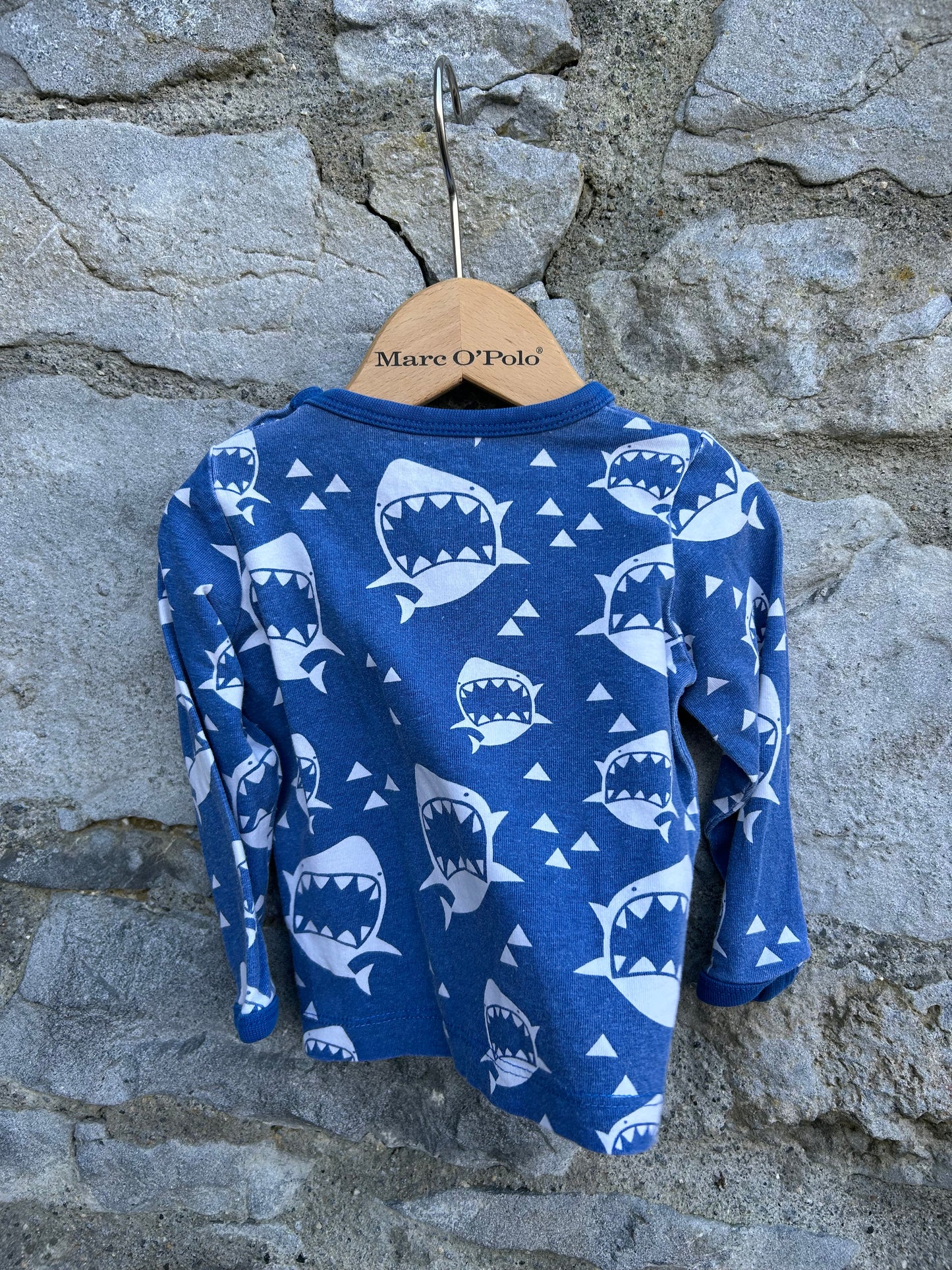 Sharks blue top 3-6m (62-68cm)