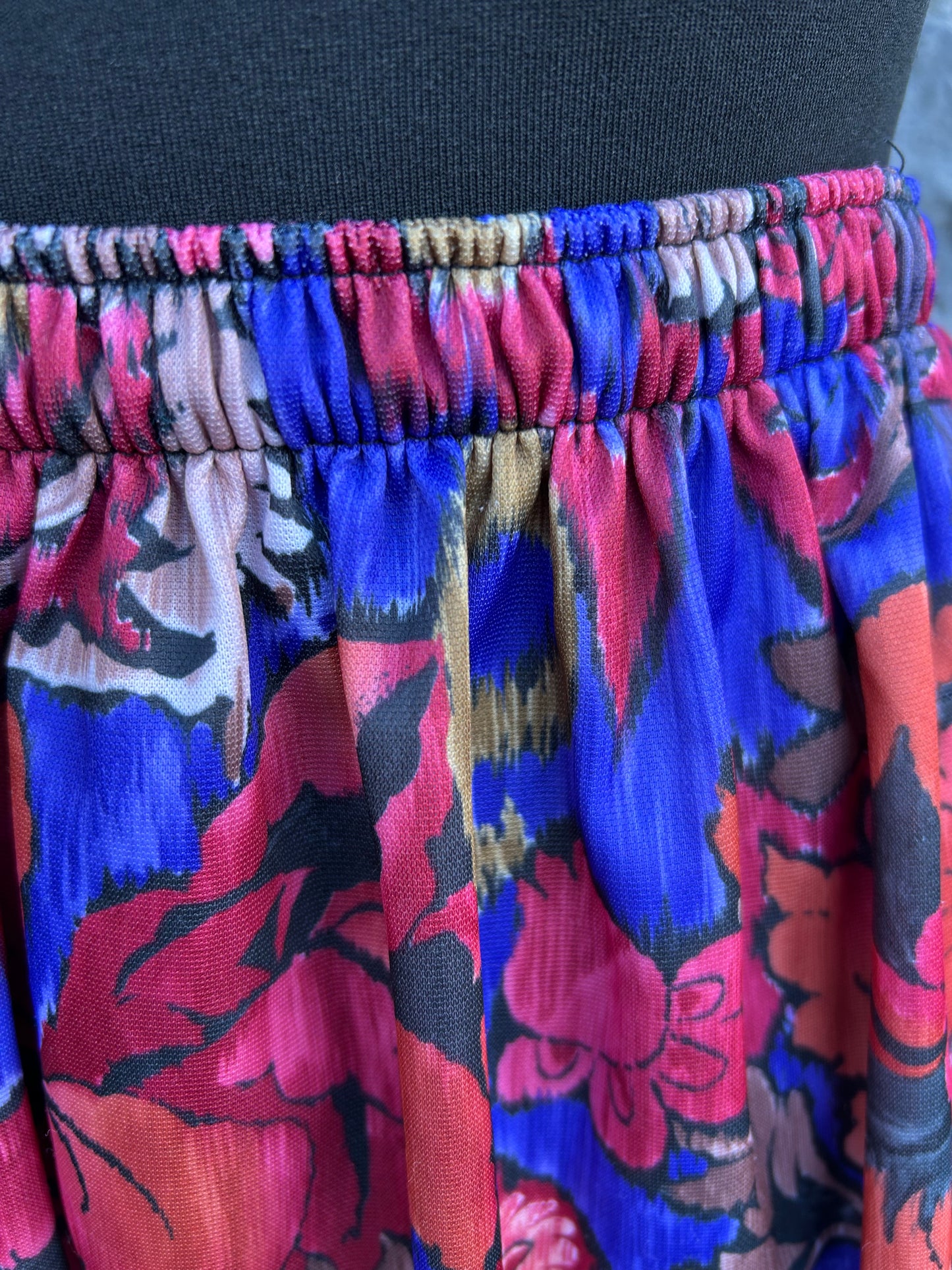 80s colourful autumn flowers skirt uk 6-8