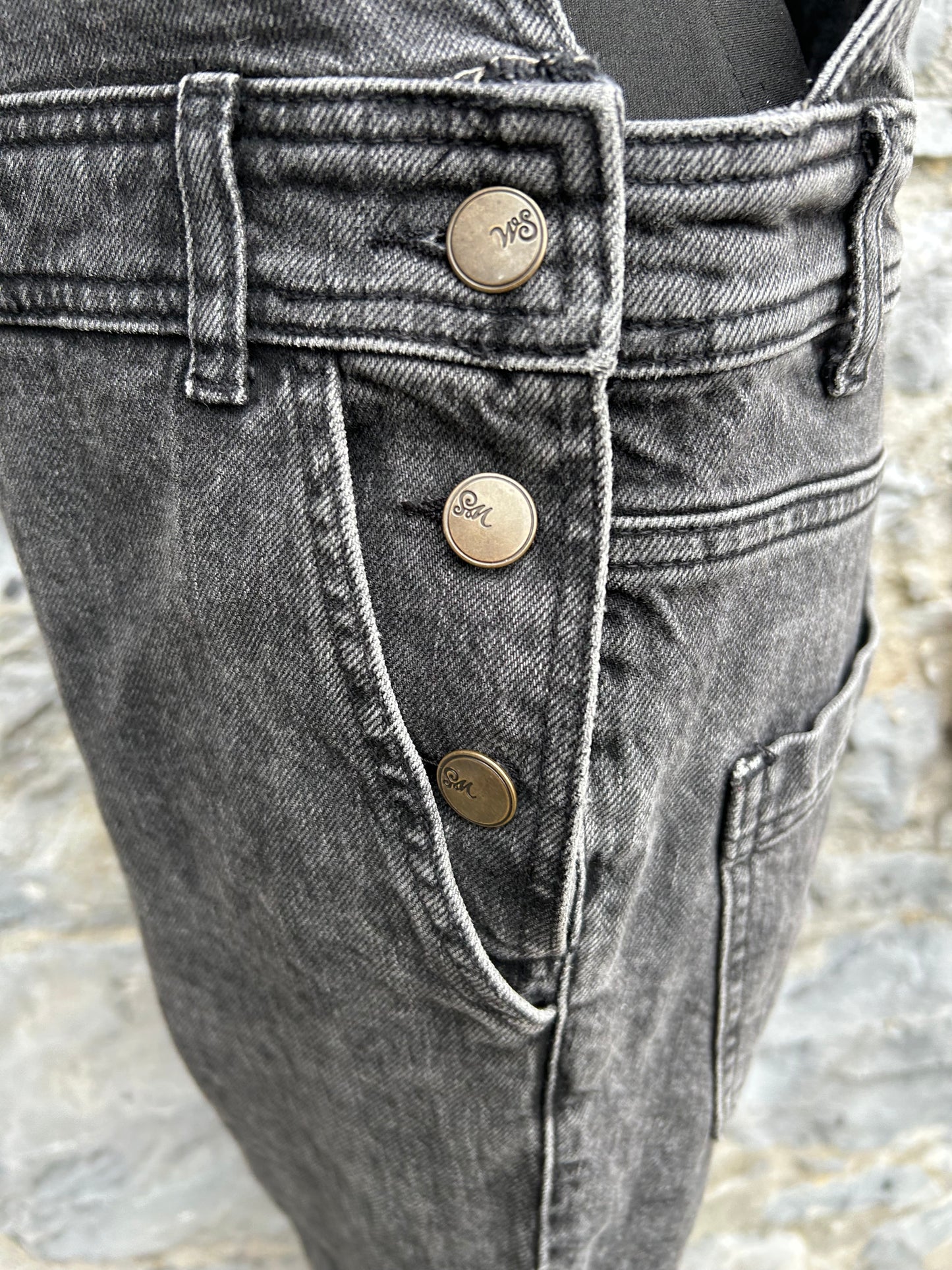 Charcoal denim dungarees uk 14