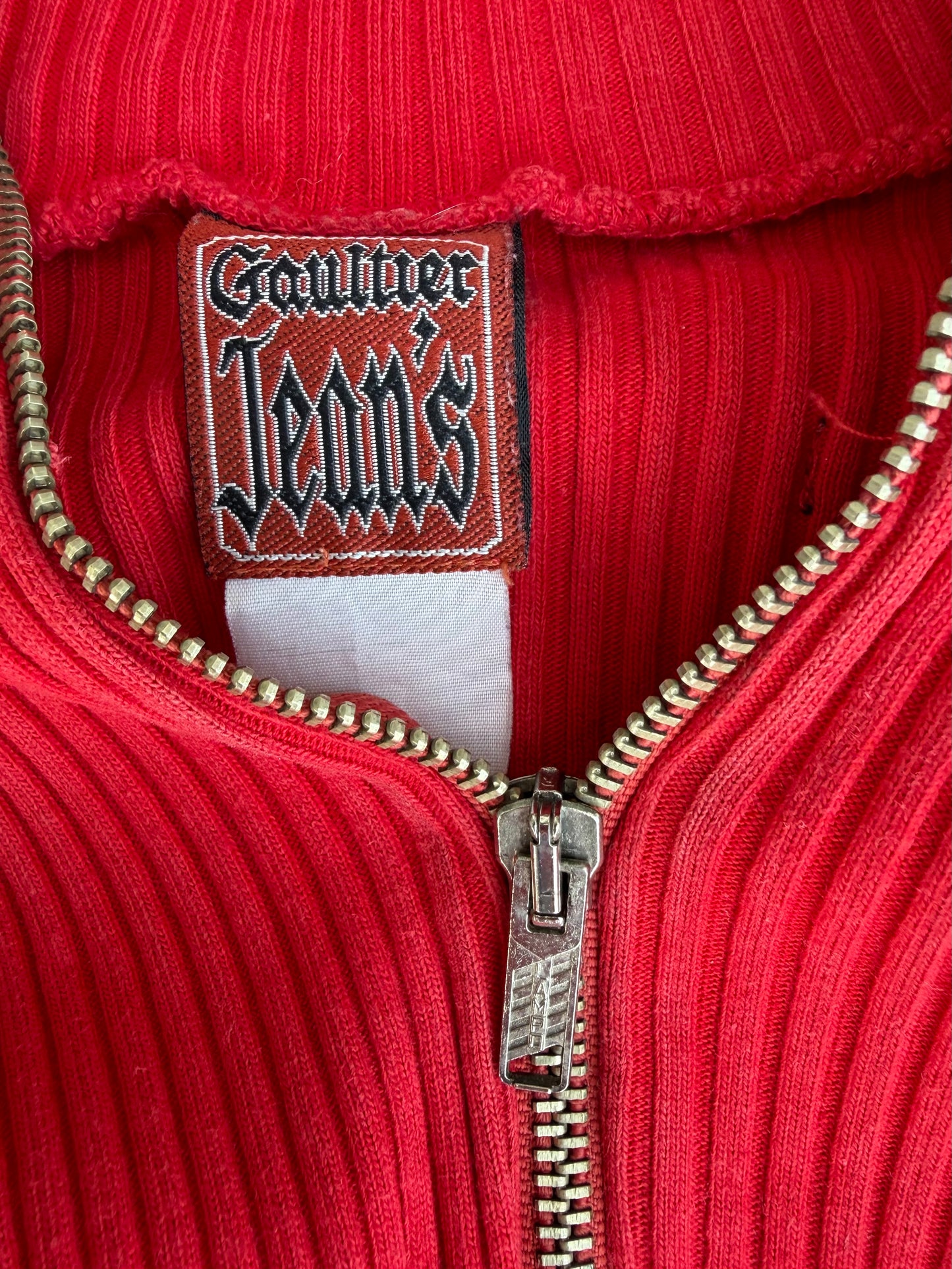 90s red ribbed knit sweater  uk 6