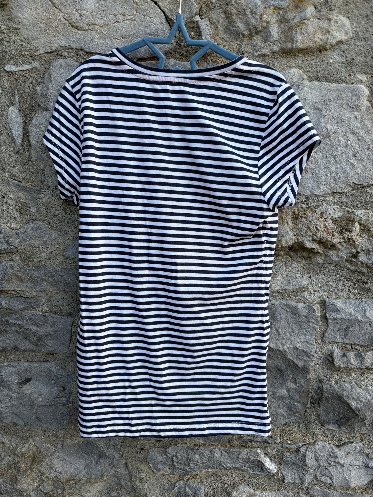 Sequin flamingo stripy T-shirt 11y (146cm)