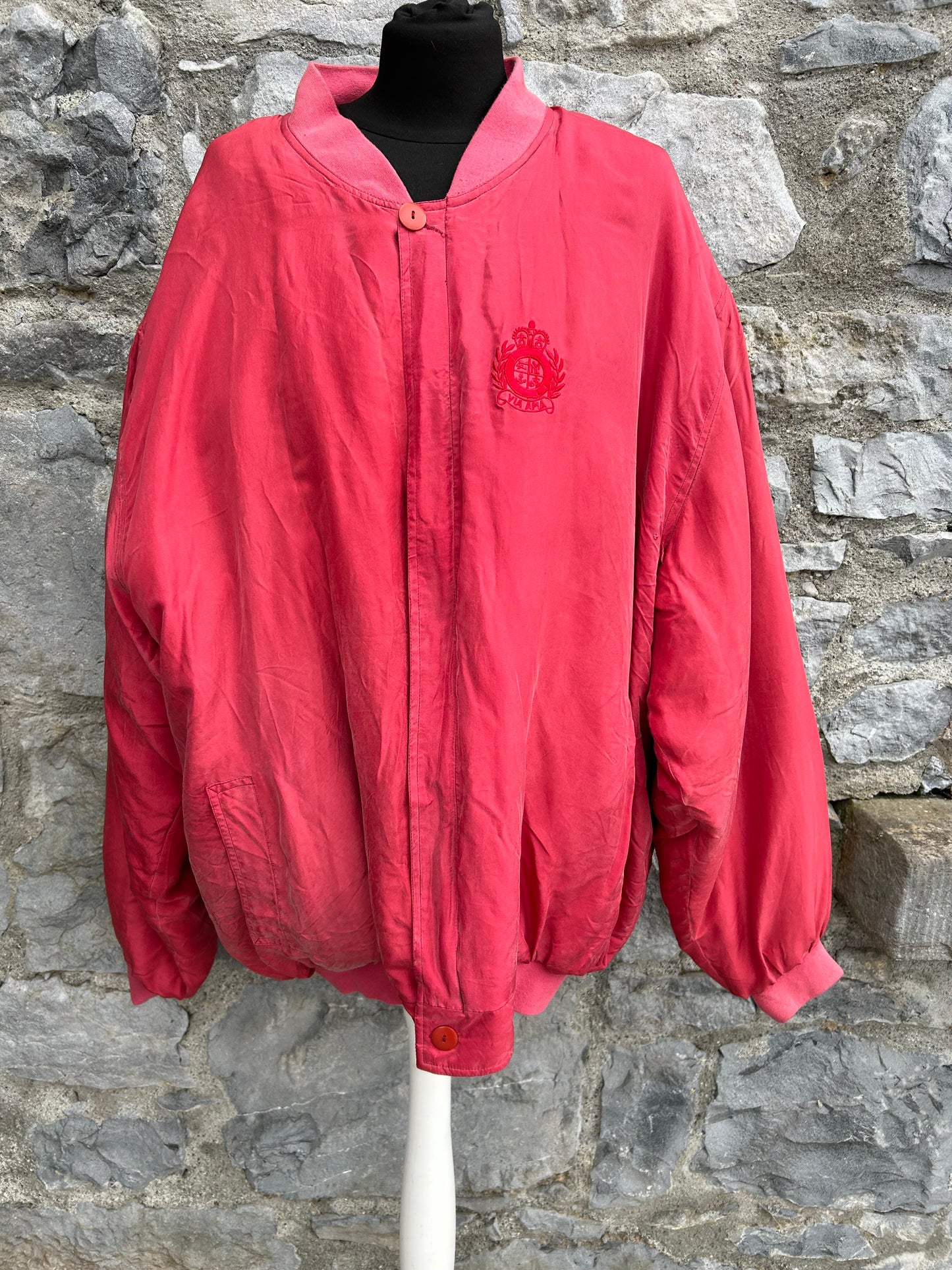 80s red bomber jacket XL