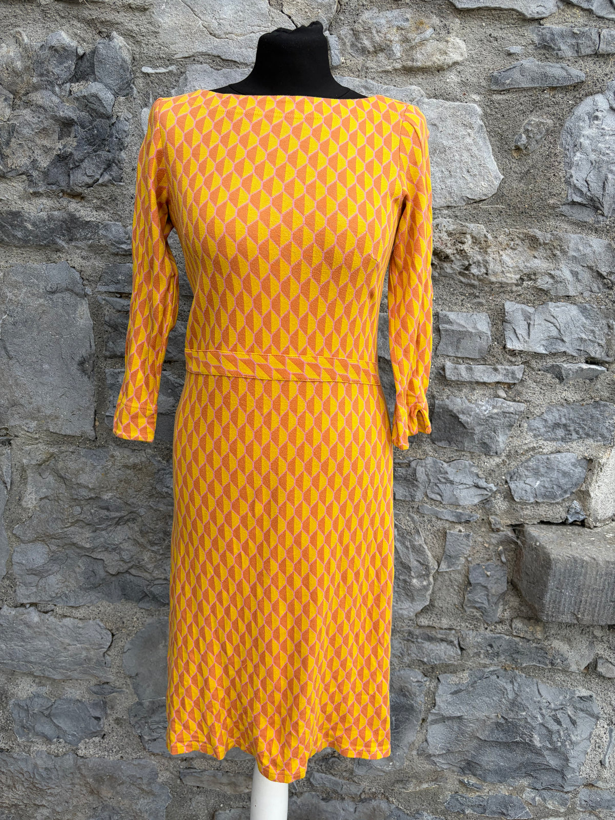 Orange&yellow geometric dress uk 8