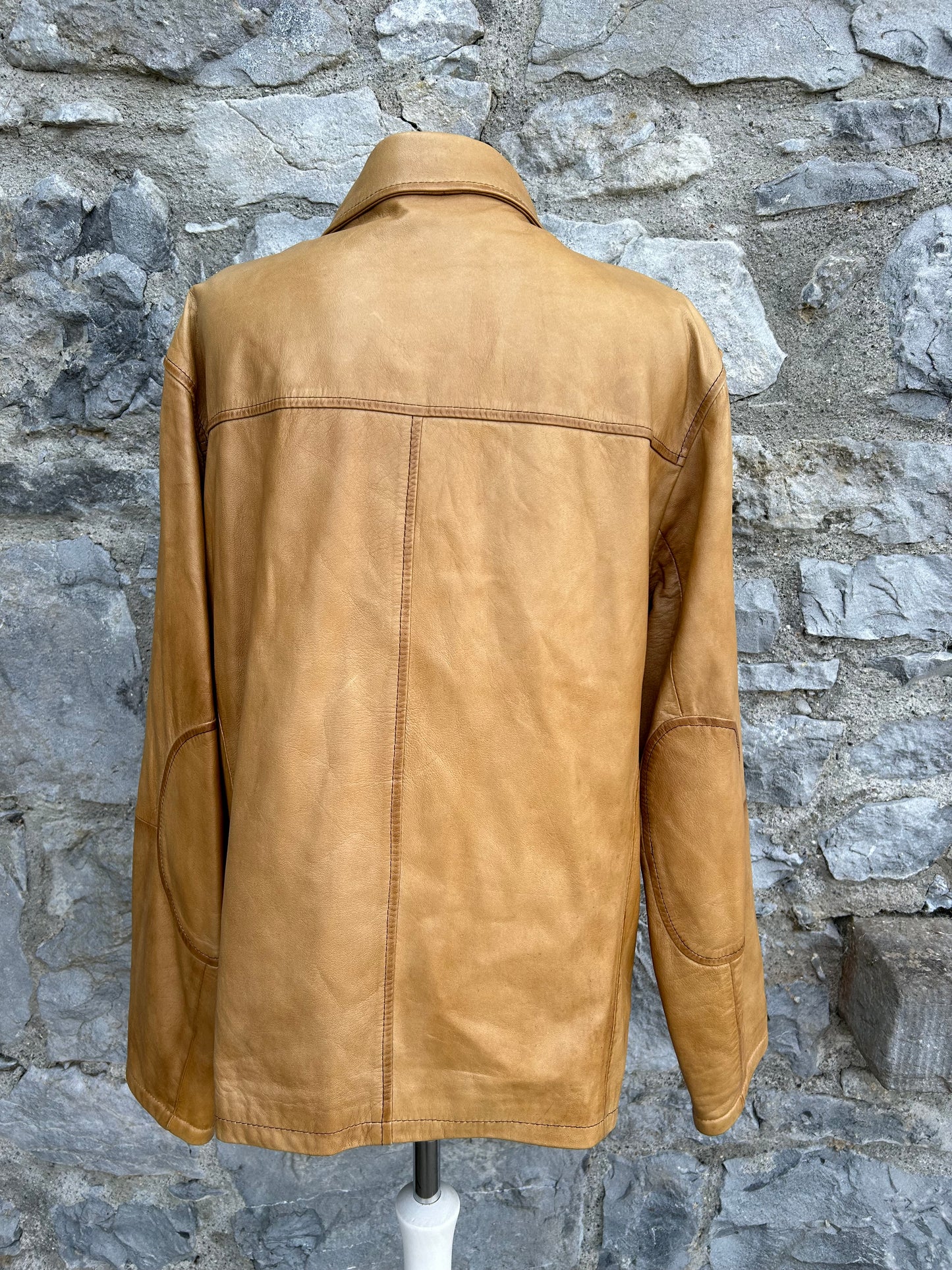 Beige leather jacket uk 14-16