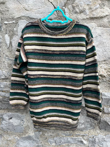 90s grey stripy jumper 8y (128cm)