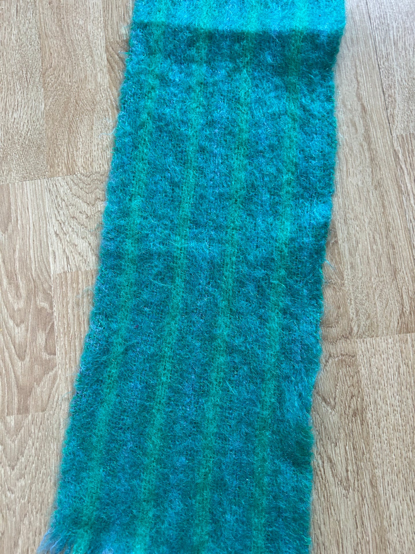 Green woolly scarf