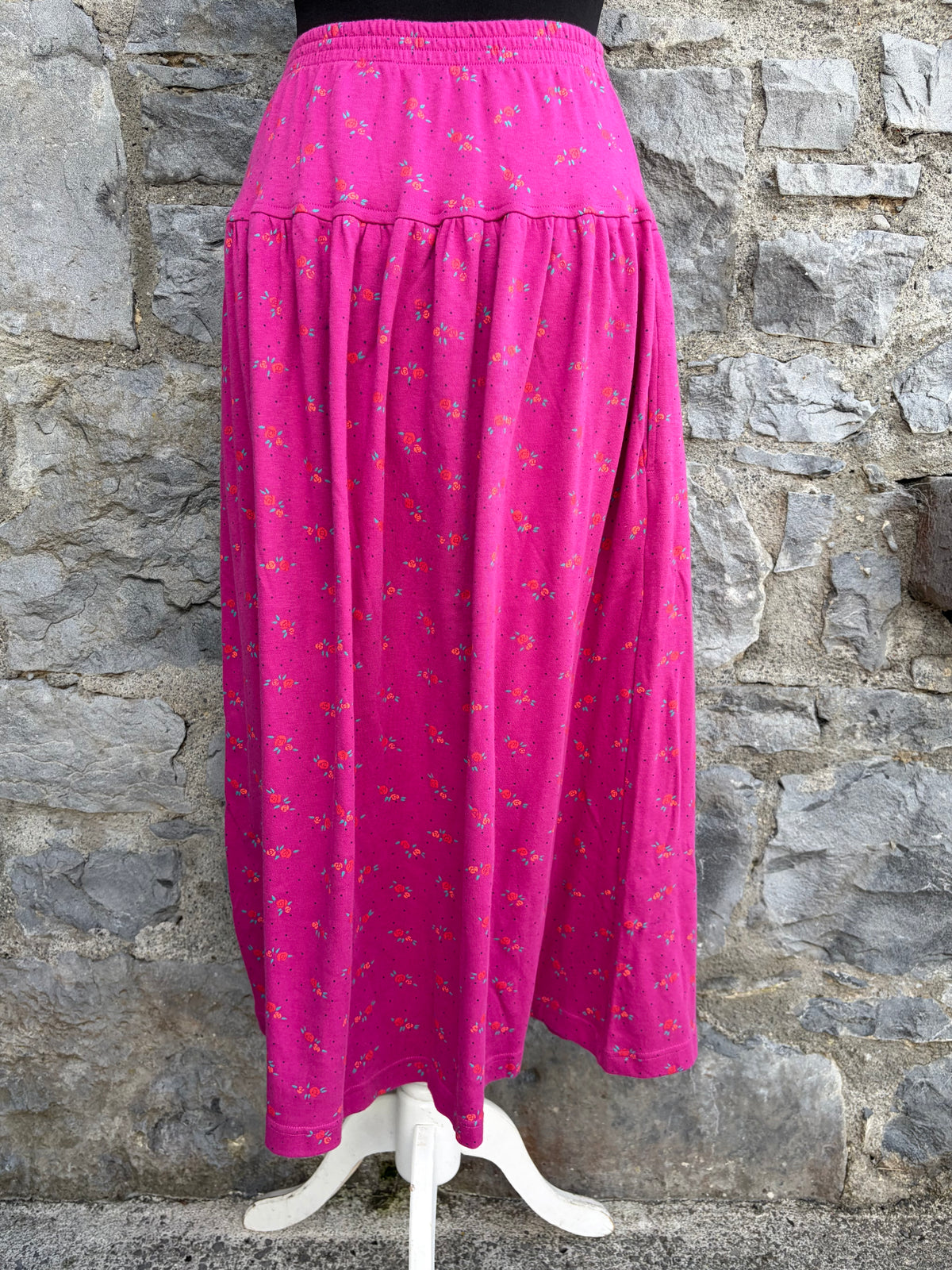 Y2K pink floral skirt uk 6-10