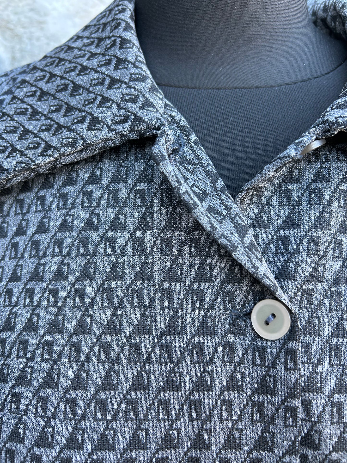 80s grey patterned dress uk 12