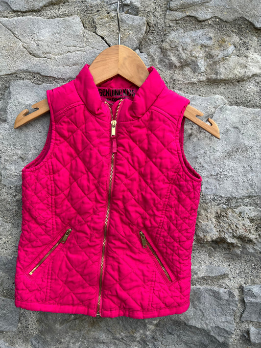 Pink quilted gilet  3-4y (98-104cm)