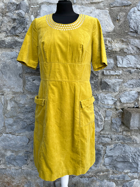 Mustard velour dress uk 10-12