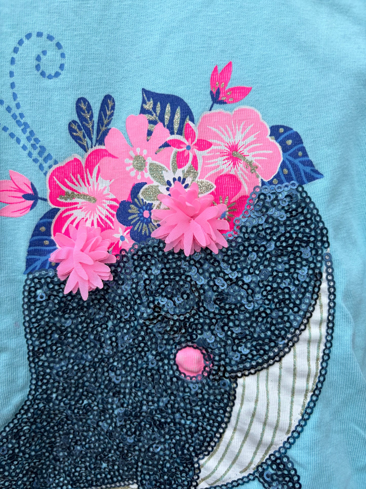 Sequin whale top 5-6y (110-116cm)
