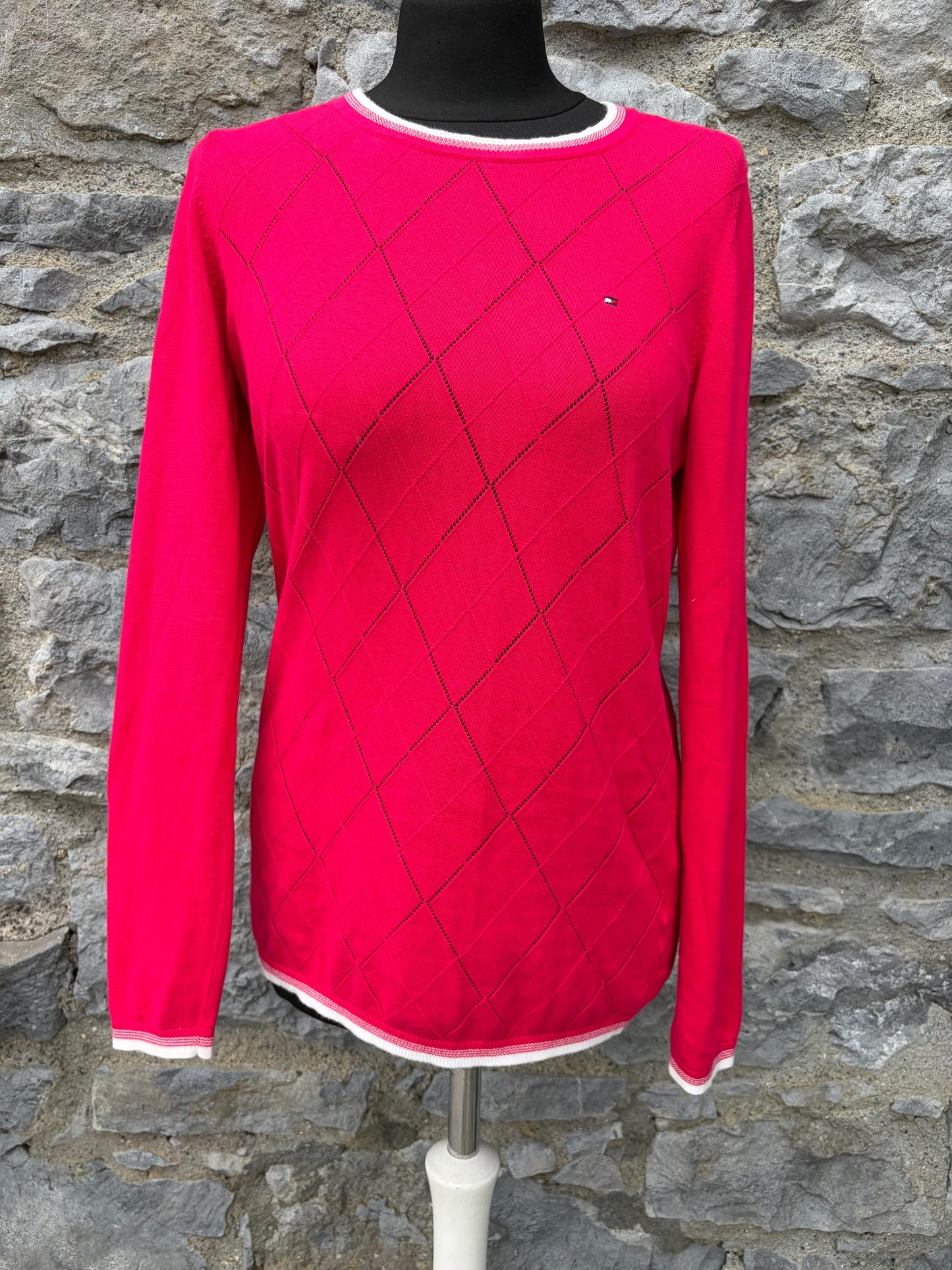 TH Pink argyle pattern jumper uk 8-10