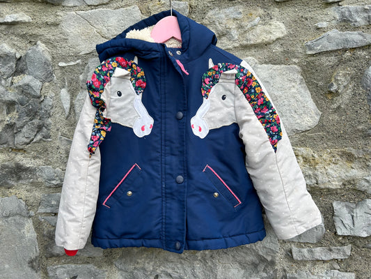 MB Horse navy furry lined jacket   2-3y (92-98cm)