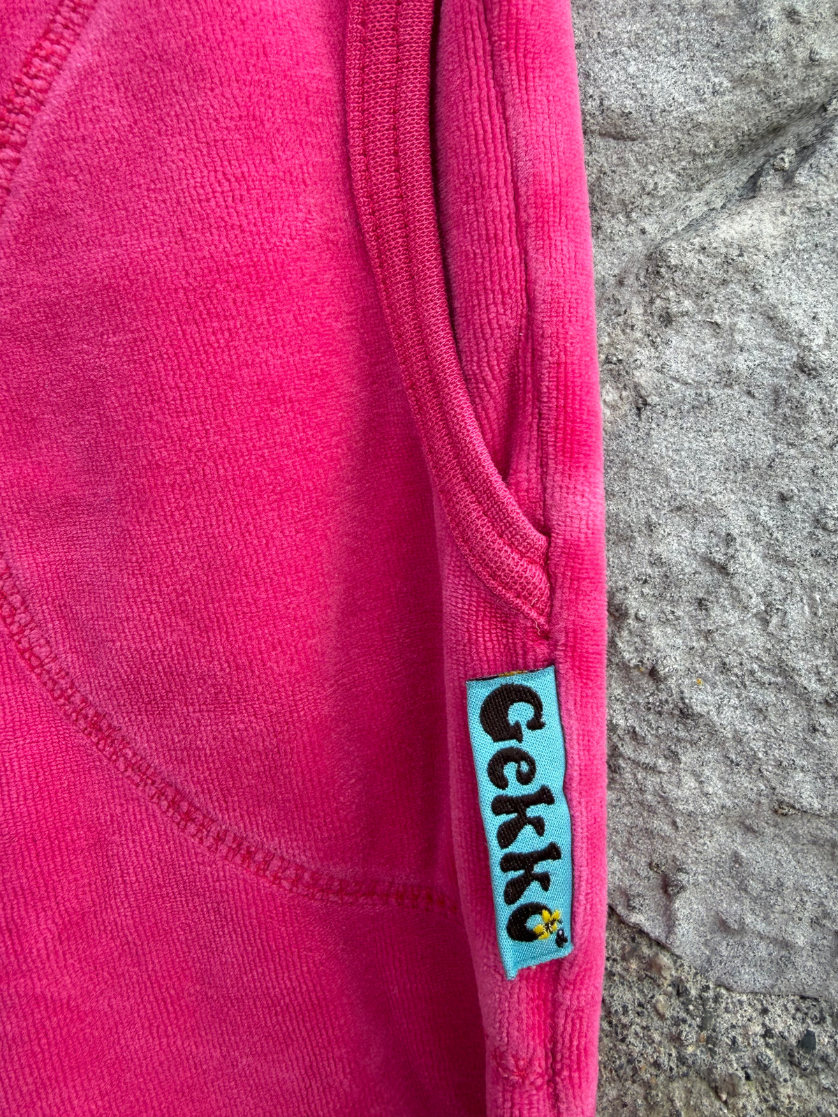 Pink velour baggy pants 4y (104cm)