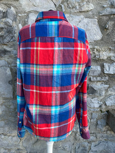 Red&blue check flannel shirt S/M