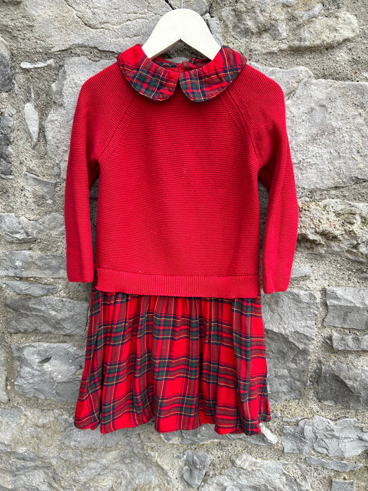 Red&check dress  3-4y (98-104cm)