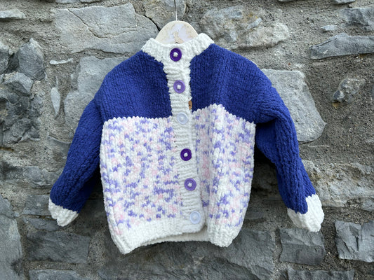 Purple&melange fleece cardigan  3-4y (98-104cm)