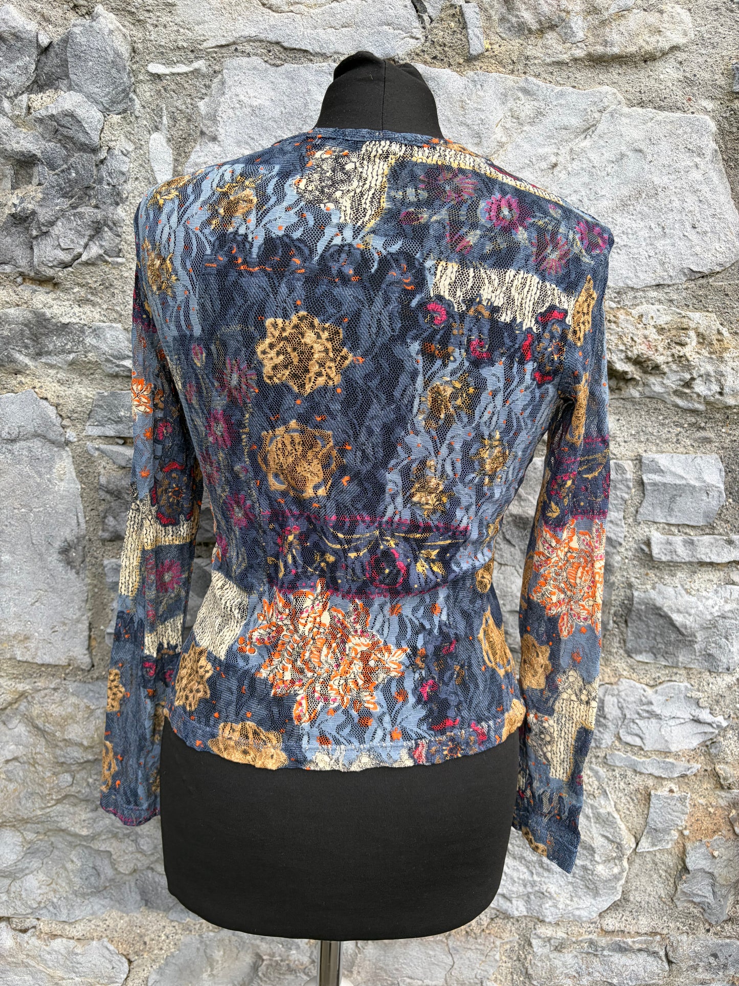 Y2K abstract mesh top uk 6-8