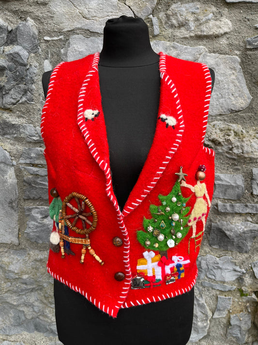 Red Christmas waistcoat uk 10-12