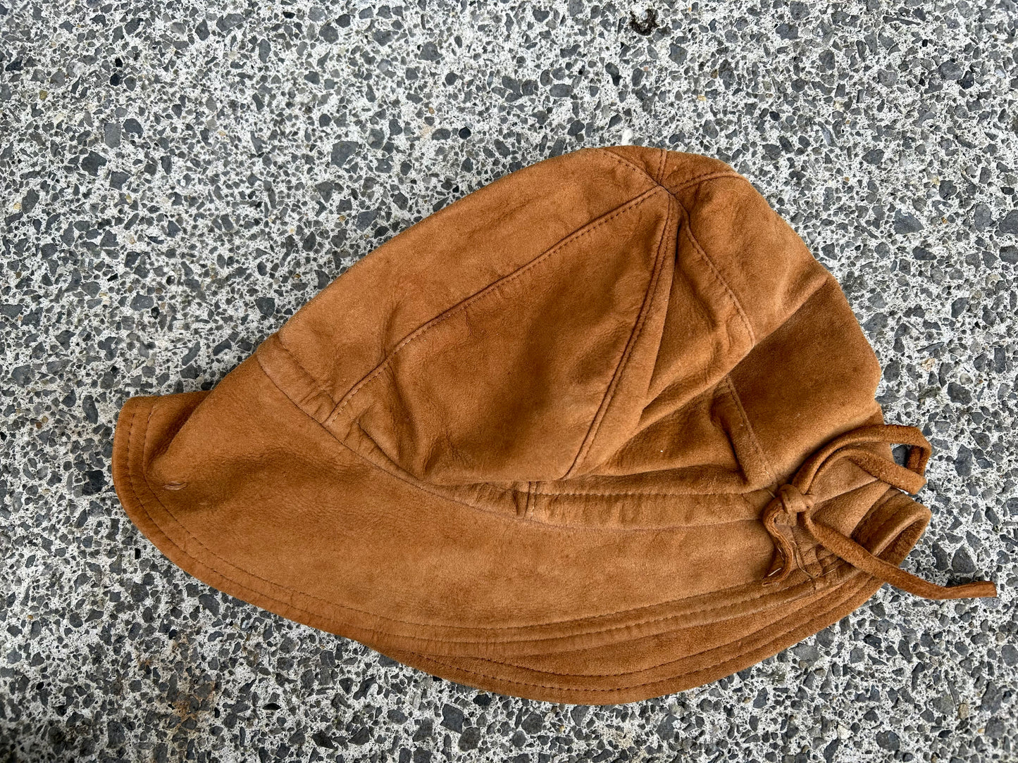 Brown leather hat