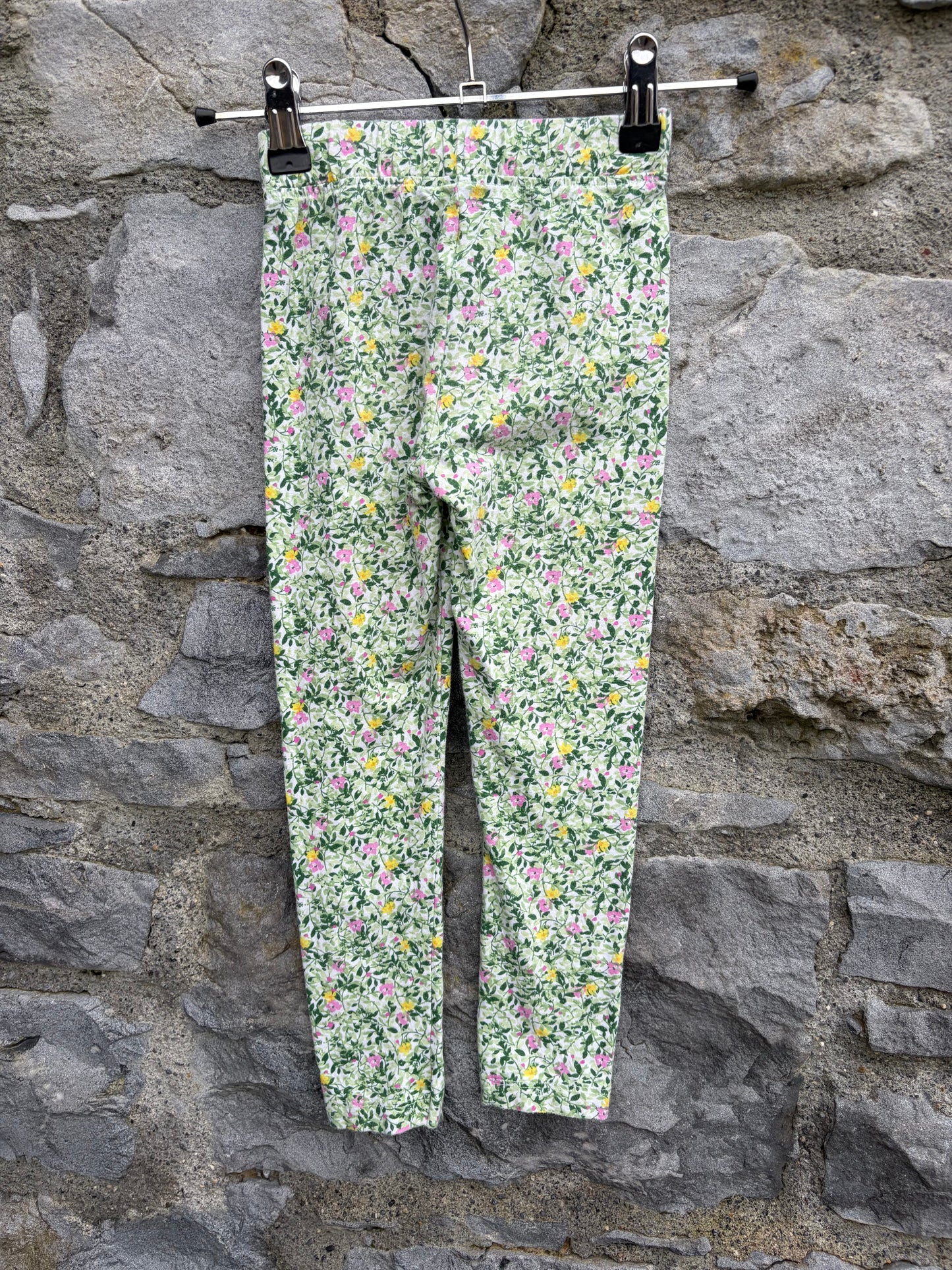 Green floral leggings 4-5y (104-110cm)