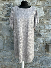 Load image into Gallery viewer, Grey geometric pointelle dress uk 14
