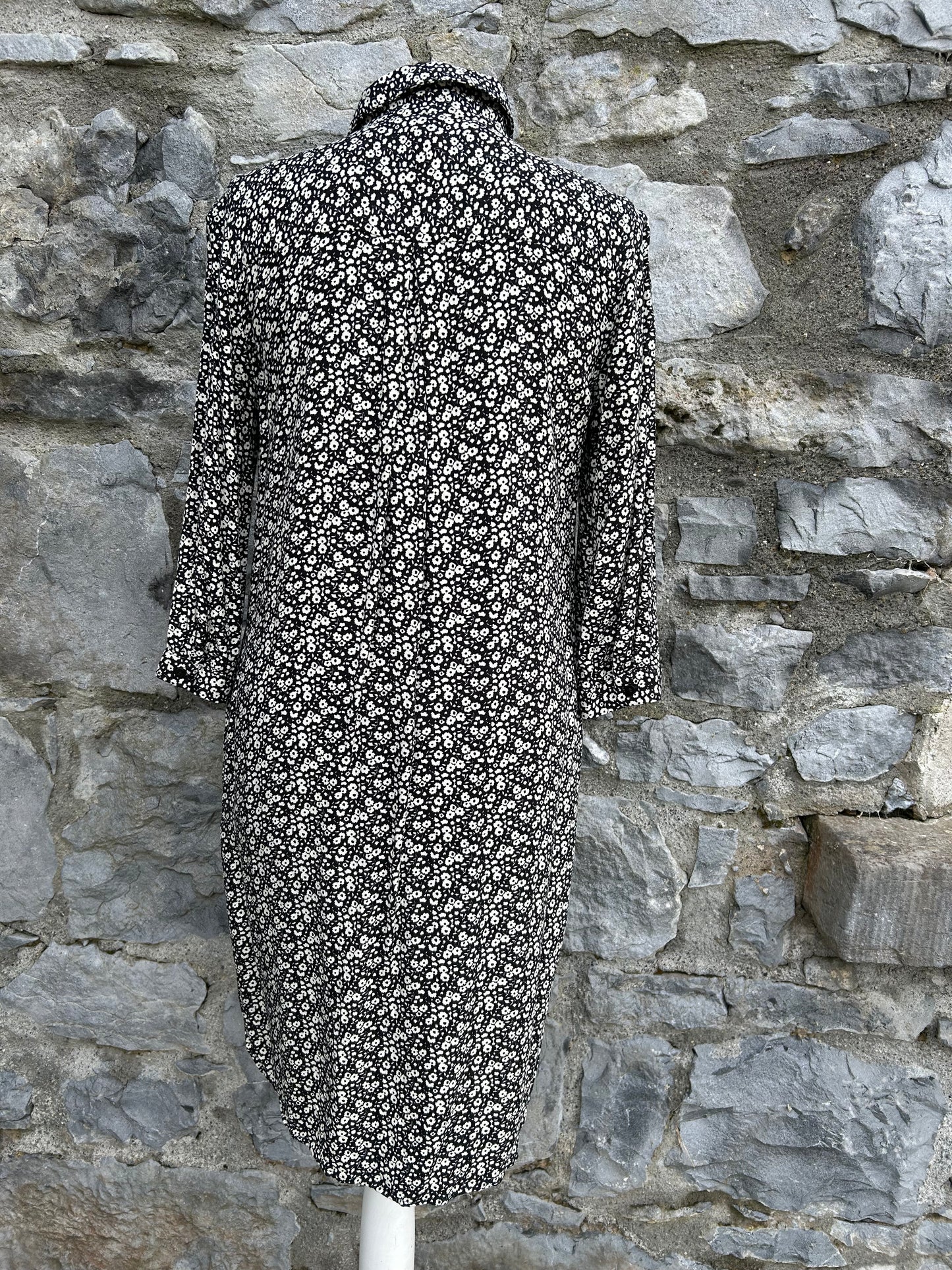 Black&white floral dress uk 8-10