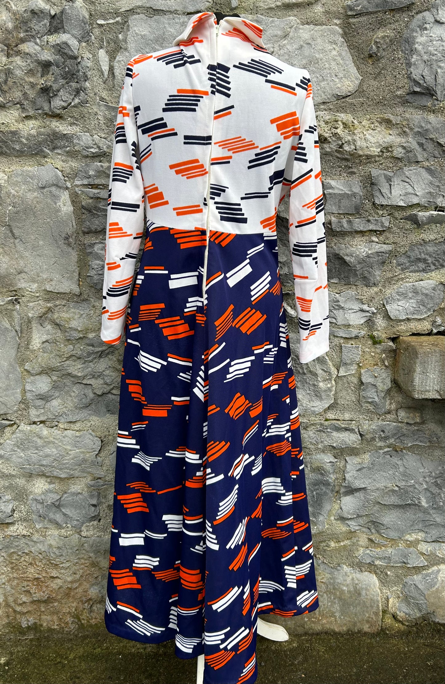 70s geometric maxi dress uk 12