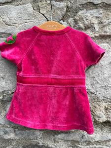 Pink velour dress   0-3m (56-62cm)