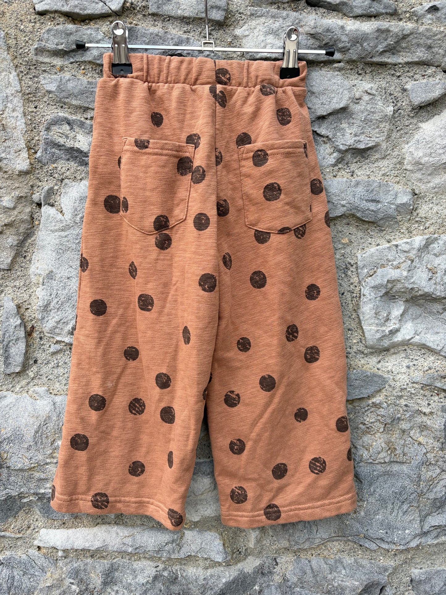 Dots brown wide leg pants  2-3y (92-98cm)