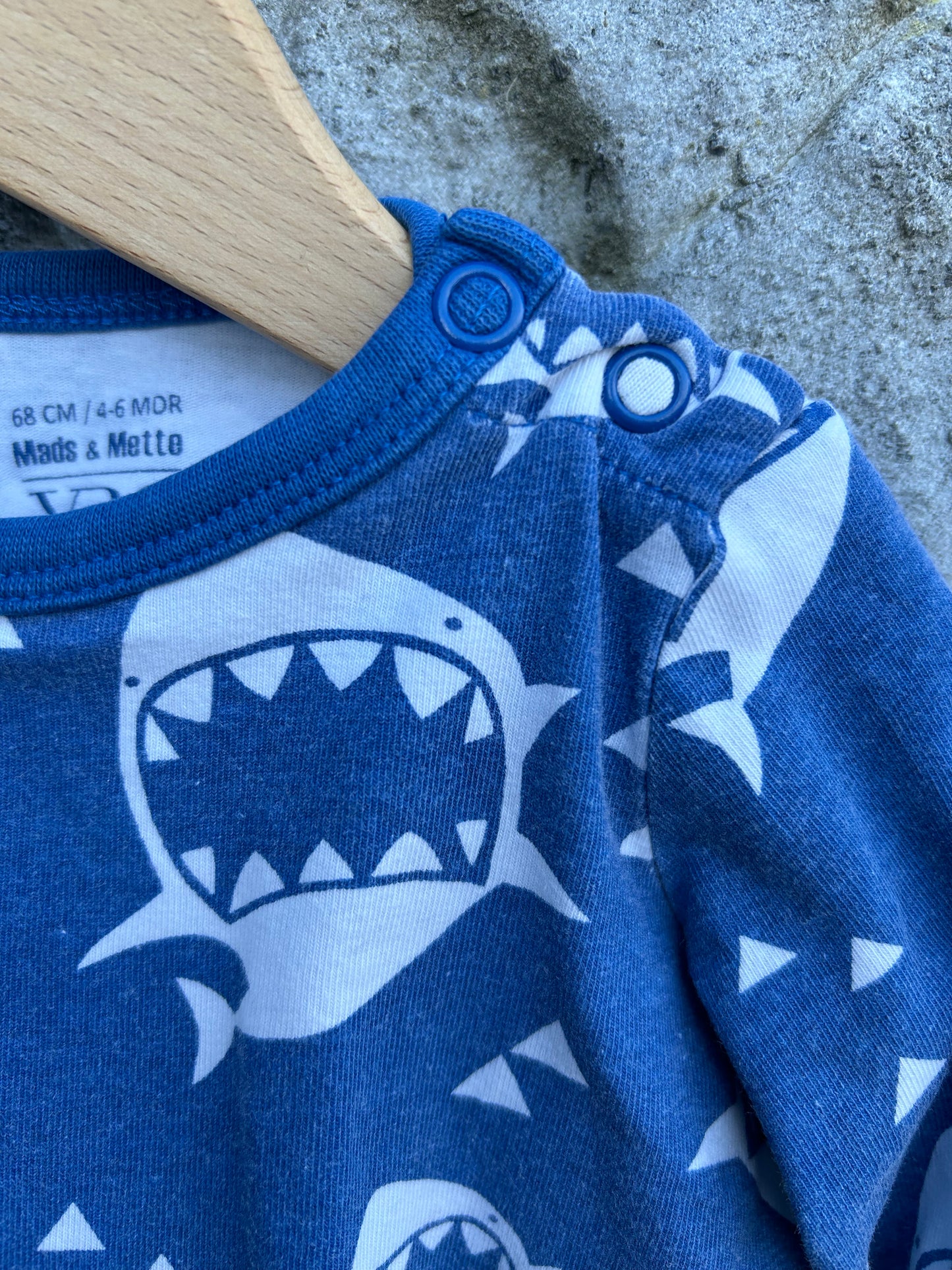 Sharks blue top 3-6m (62-68cm)