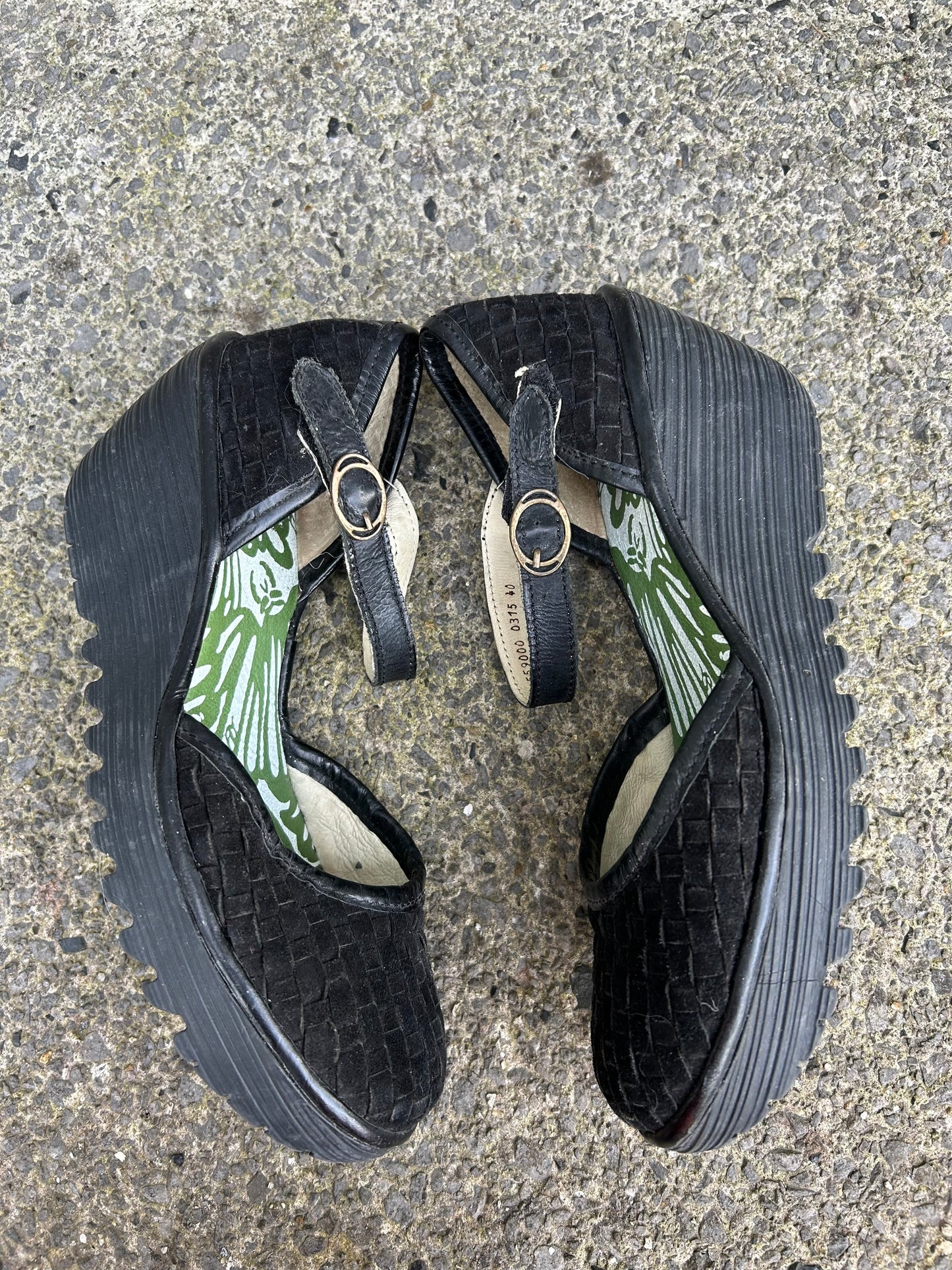 Black woven suede wedge  uk 6.5 (eu 40)