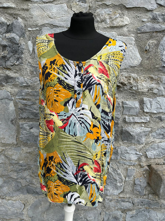 80s jungle print top uk 12