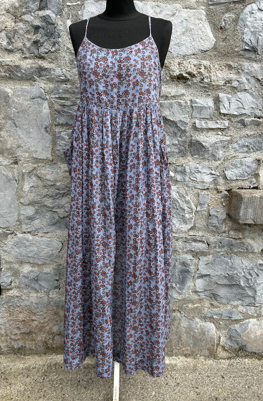Floaty floral blue maxi dress uk 12