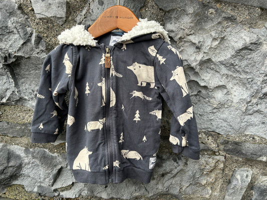 Winter woodlands charcoal hoodie  6-9m (68-74cm)