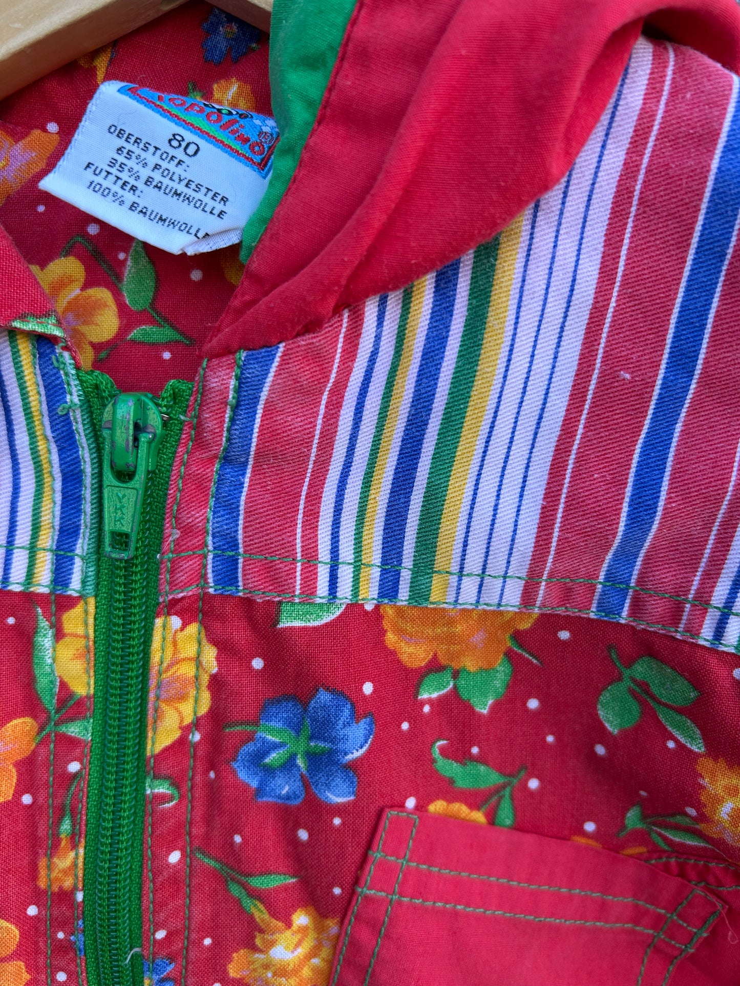 90s floral red jacket  12m (80cm)