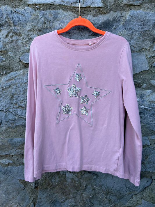 Sequin stars pink top  9-10y (134-140cm)