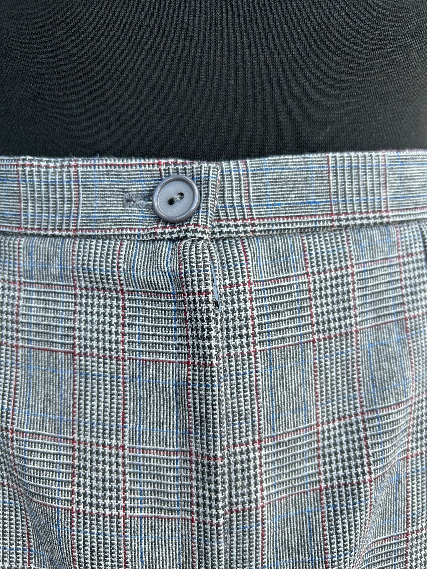 90s grey check skirt uk 8