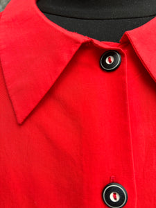 80s red blouse uk 6-8