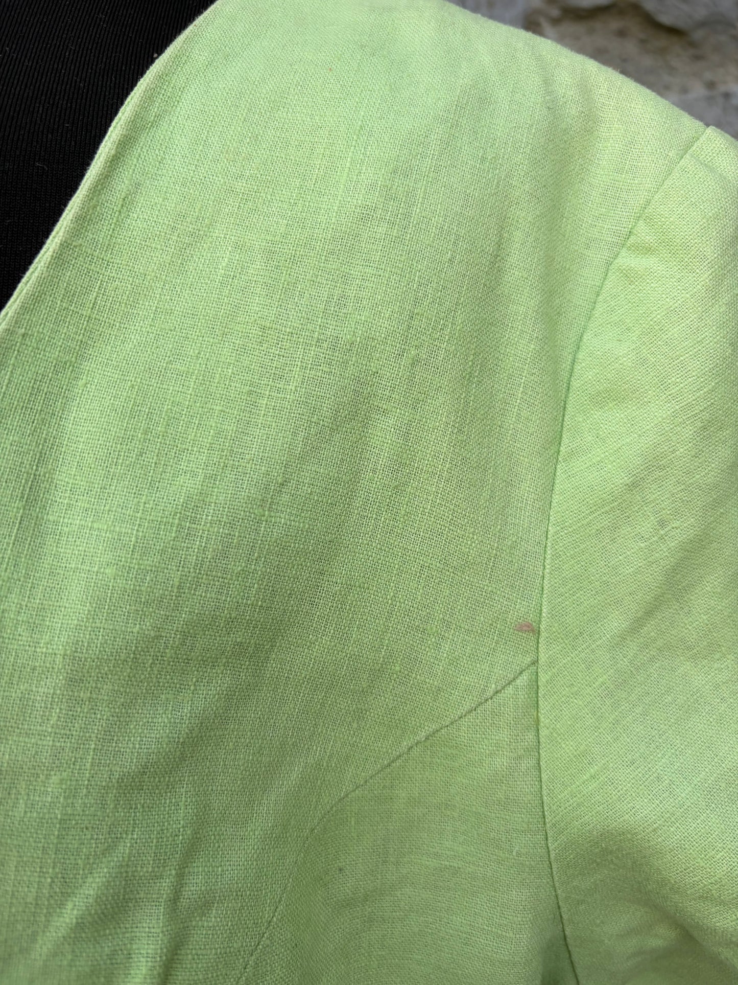 90s lime linen dress uk 12
