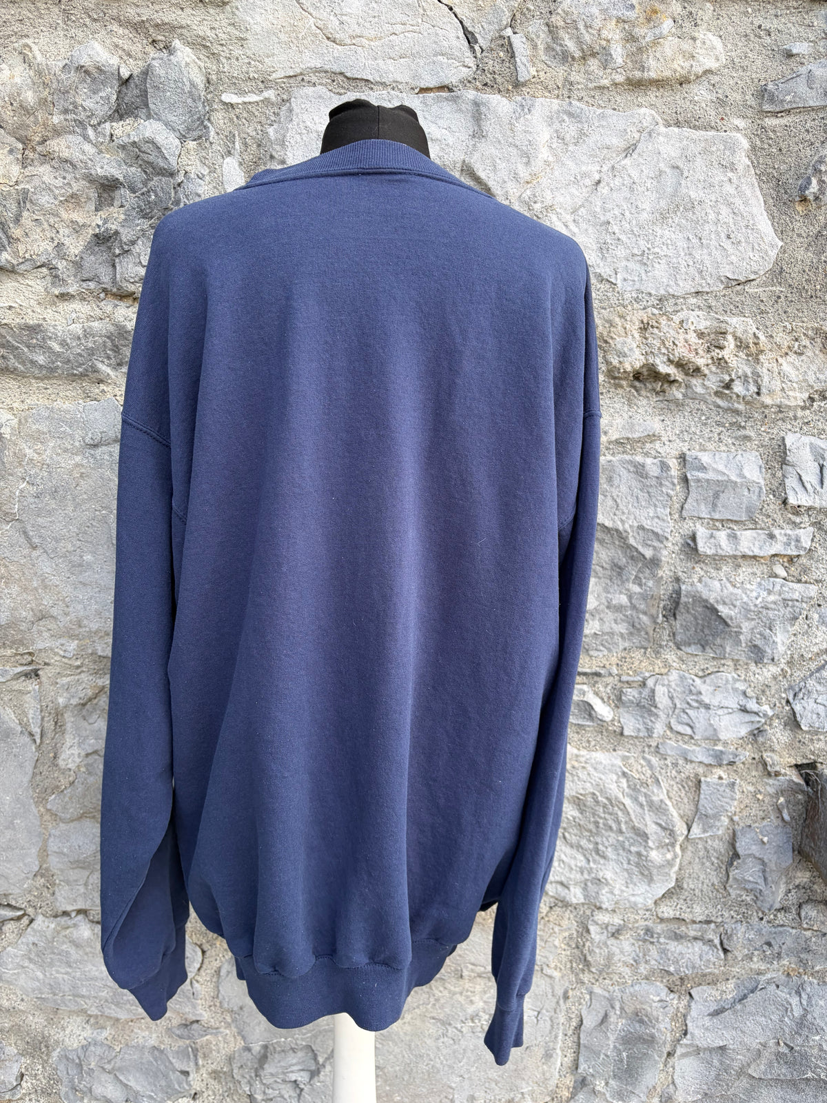 90s deer hunting navy sweatshirt Large