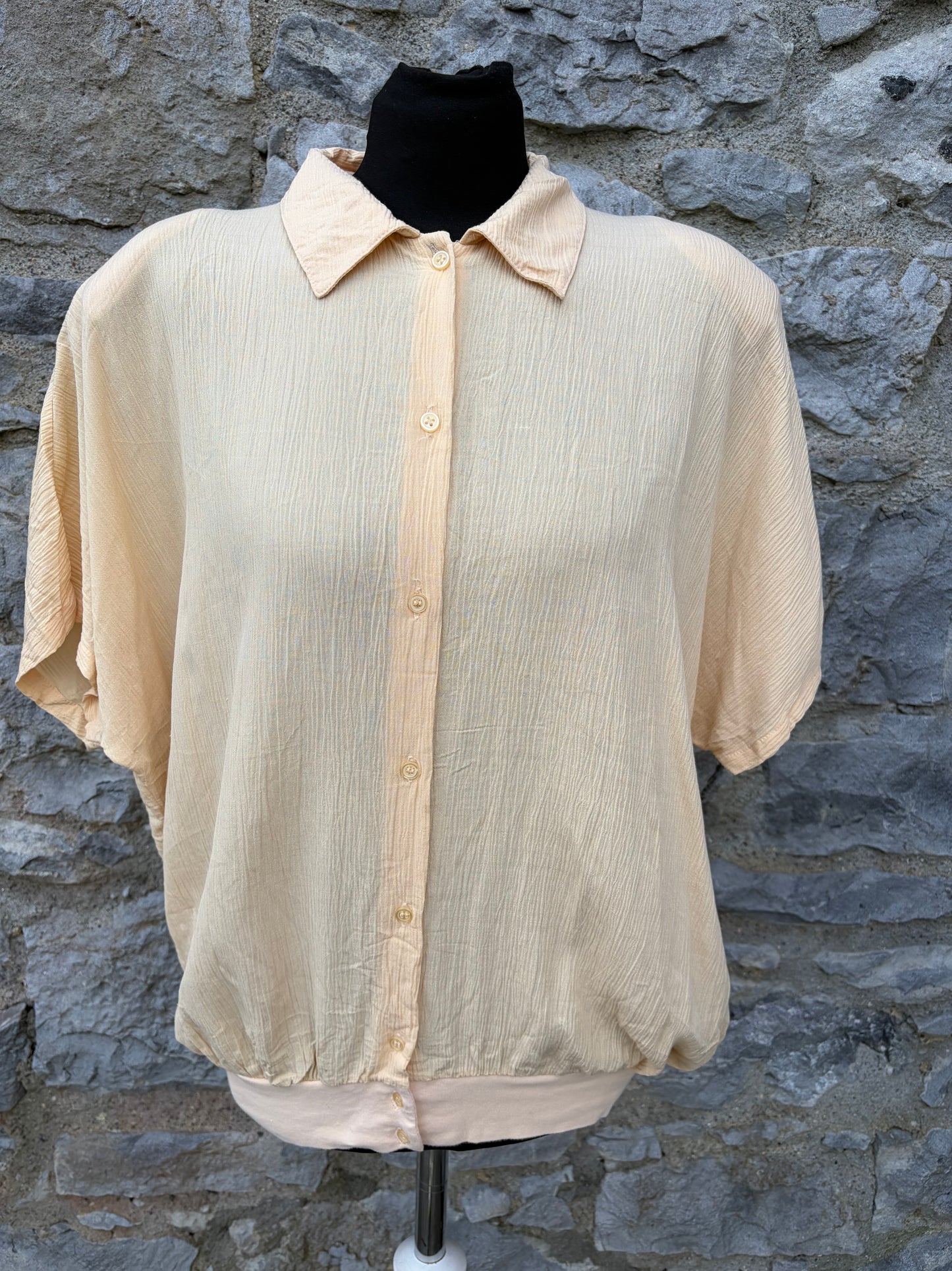 80s wrinkled yellow top uk 12-14