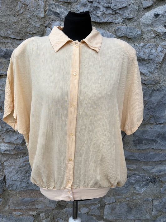 80s wrinkled yellow top uk 12-14