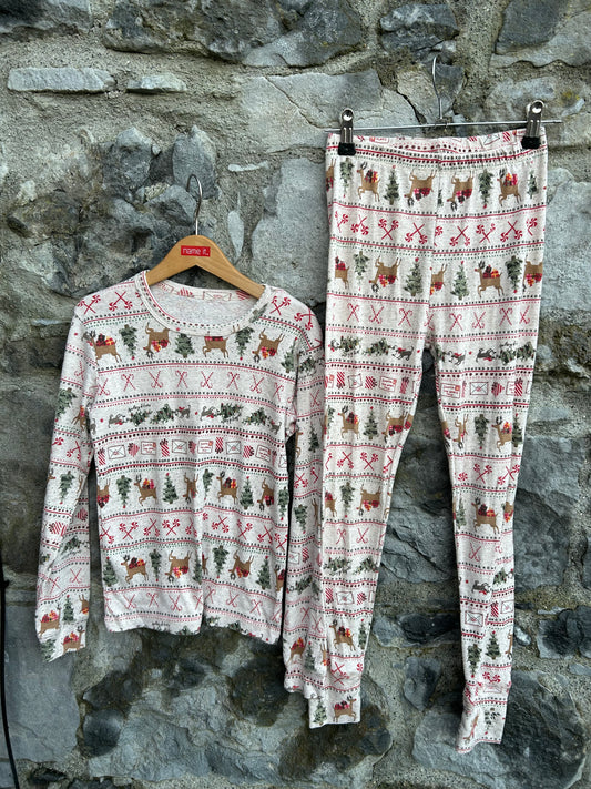 Festive panel beige pj  9-10y (134-140cm)