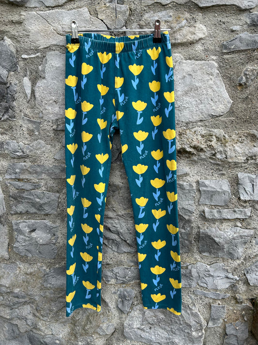 Tulips petrol leggings  11-12y (146-152cm)