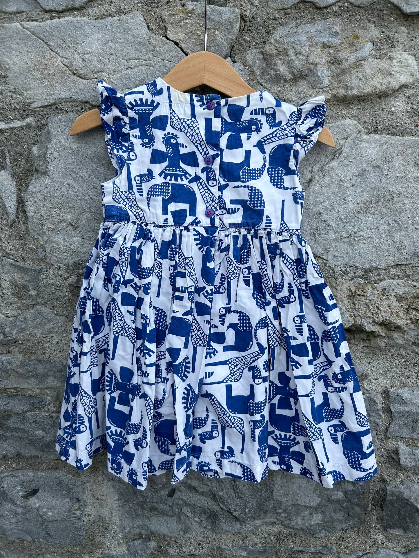 Wild animals blue dress with a vest 12-18m (80-86cm)