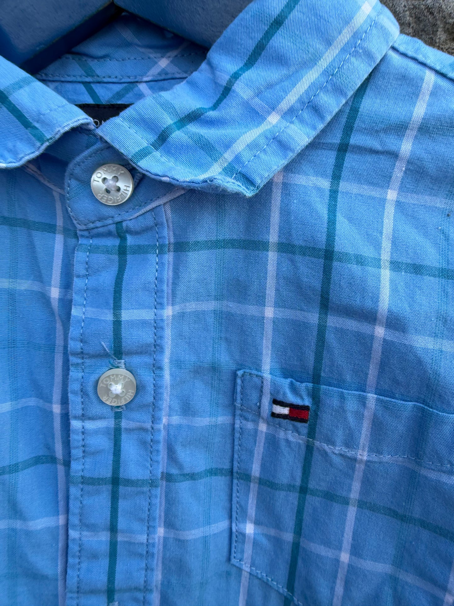 TH blue check shirt 2y (92cm)