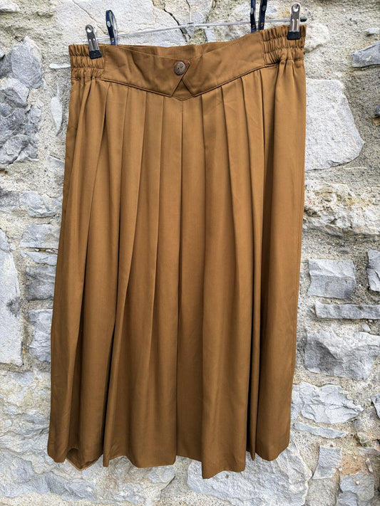 90s Brown pleated skirt uk 16
